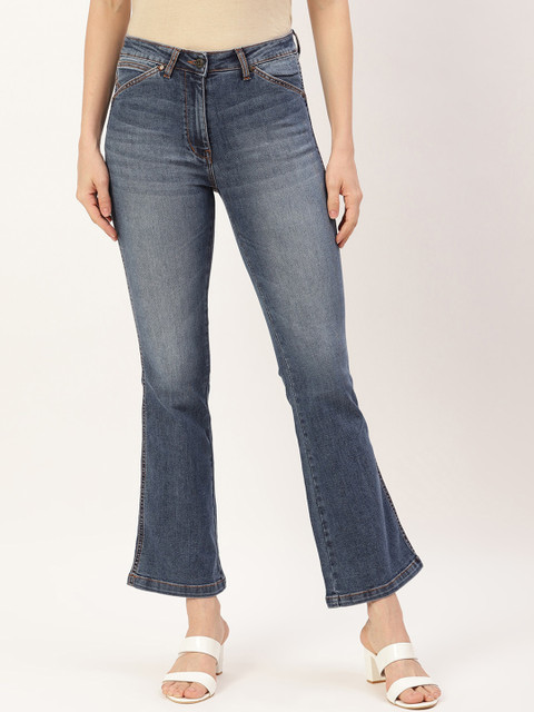 

ELLE Women Blue Wide Leg Light Fade Jeans