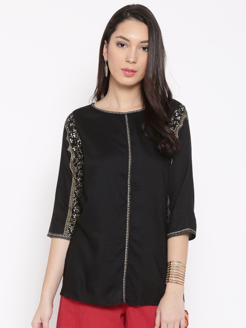 

AURELIA Black Printed Kurti