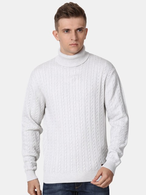 

t-base Men Off White Cable Knit Cotton Pullover