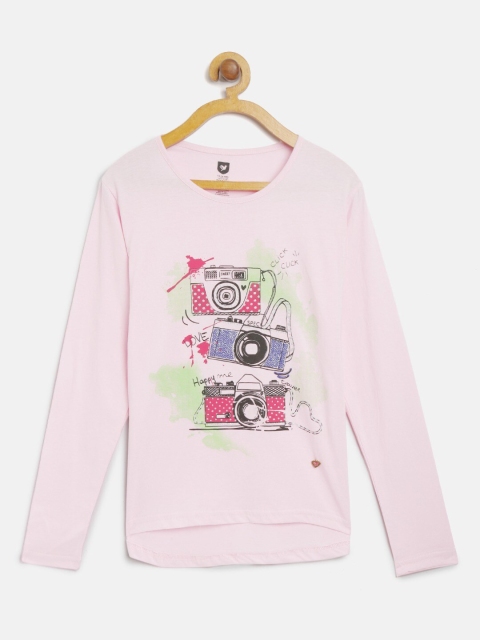 

612 league Pink & Blue Pure Cotton Regular Top