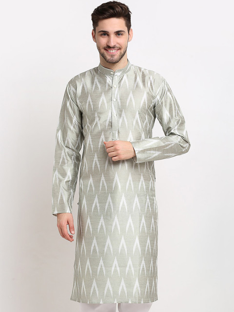 

Jompers Men Grey Thread Work Kurta