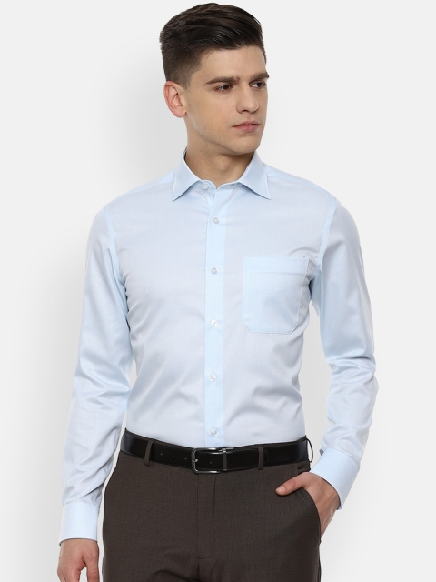 

Louis Philippe Permapress Men Blue Opaque Casual Shirt