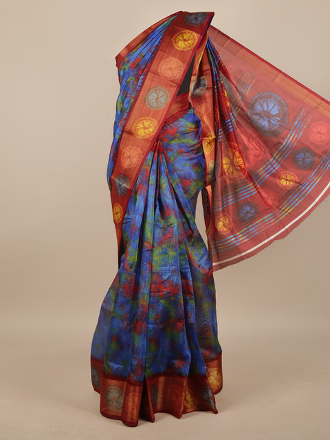 

Pothys Women Blue & Red Printed Saree