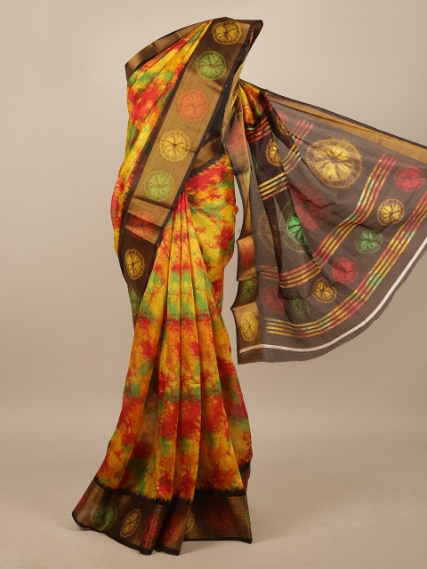 

Pothys Women Yellow & Green Printed Saree