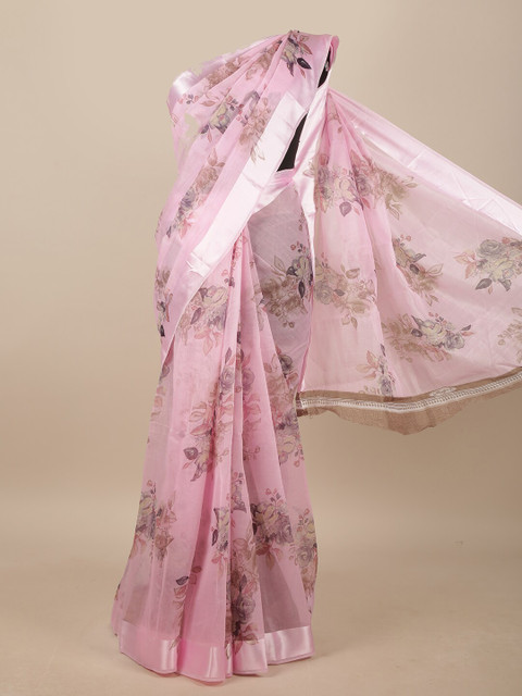 

Pothys Pink & Green Floral Saree