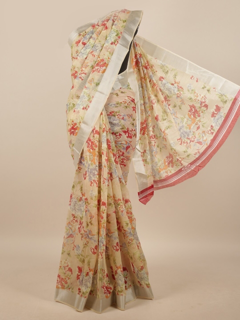 

Pothys Women Cream Printed