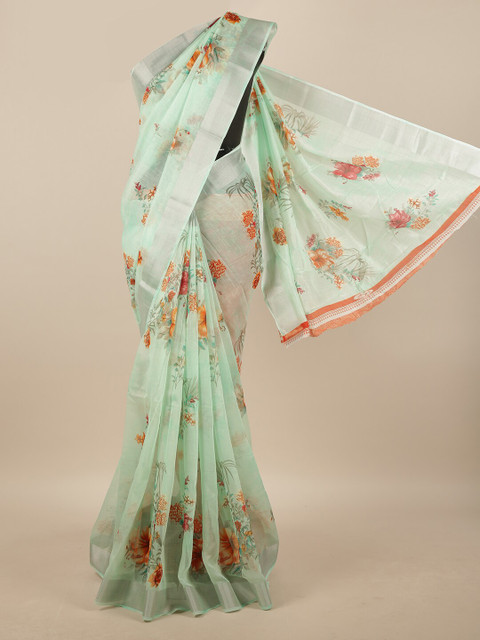 

Pothys Women Sea Green Printed