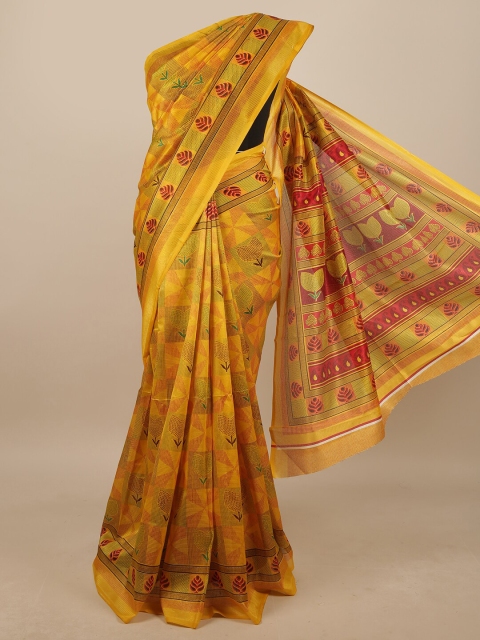 

Pothys Women Yellow Printed