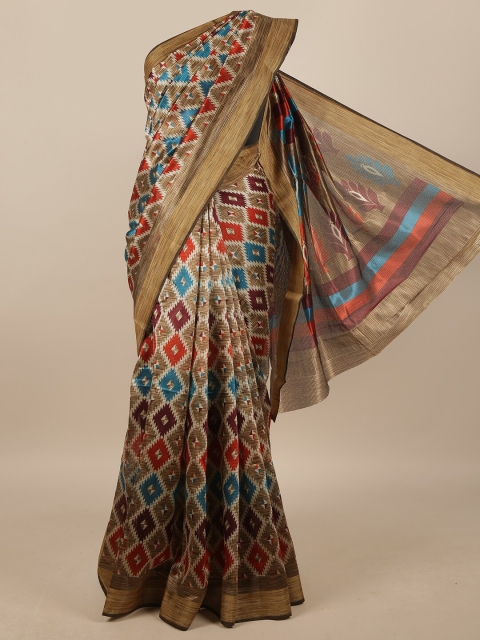 

Pothys Women Beige Printed