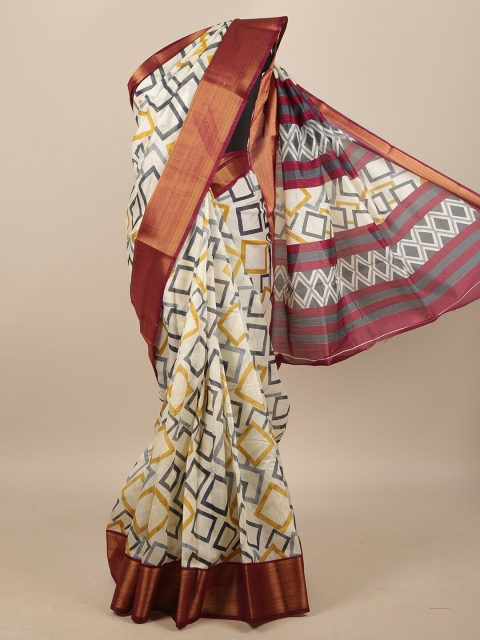 

Pothys Women Cream Printed