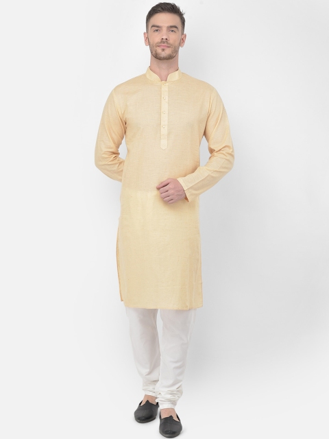 

SG LEMAN Men Beige Regular Kurta with Churidar
