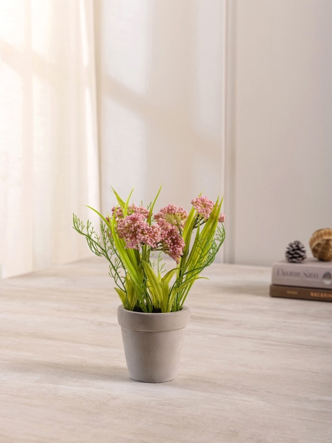 

Pure Home and Living Pink & Green Wild Flowers in Cement Pot