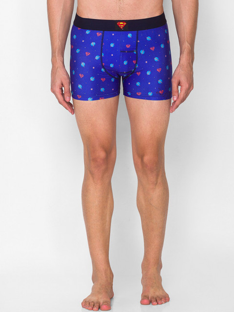

Smugglerz Men Navy Blue & Pink Printed Comfort Fit Trunk Superman-Globe-Men-Smundies