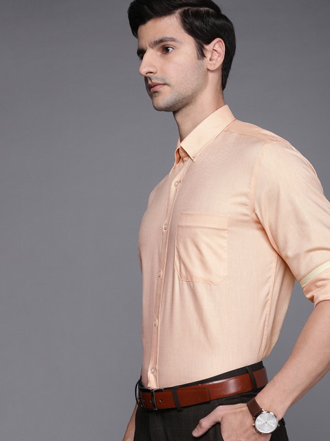 

Louis Philippe Men Peach-Coloured Slim Fit Opaque Formal Shirt