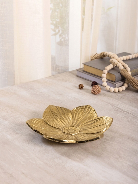 

Pure Home and Living Gold-Toned Floral Leaf Platter