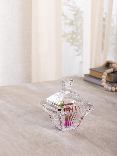 

Pure Home and Living Transparent Large Glass Linea Candy Jar