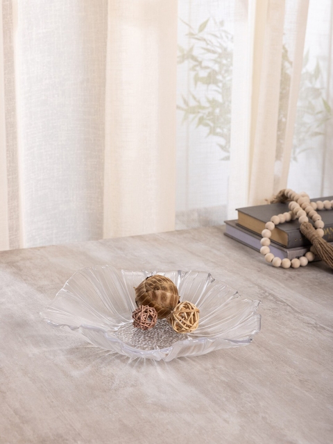 

Pure Home and Living Transparent Glass Linea Platter