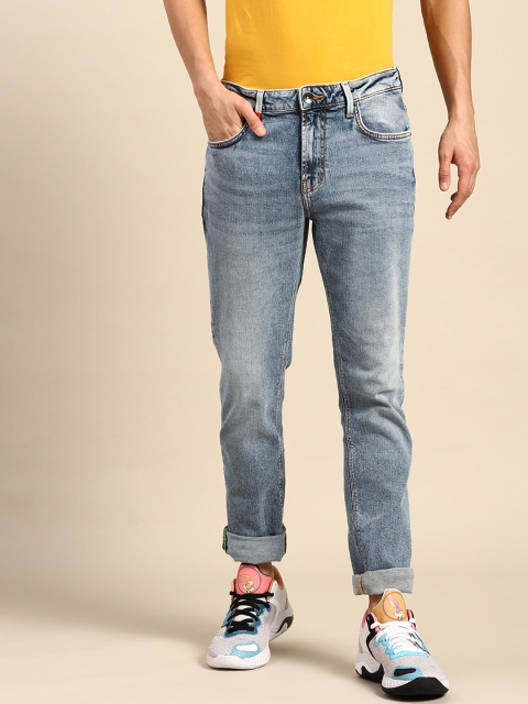 

United Colors of Benetton Men Blue Slim Straight Fit Light Fade Stretchable Jeans