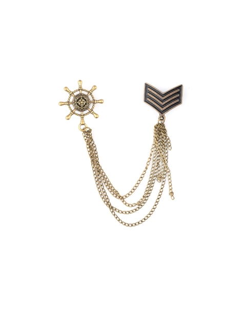 

The Tie Hub Men Gold-Toned Sailor Wheel Antique Metal Lapel Pin