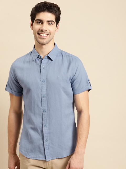 

United Colors of Benetton Men Blue Slim Fit Opaque Casual Shirt