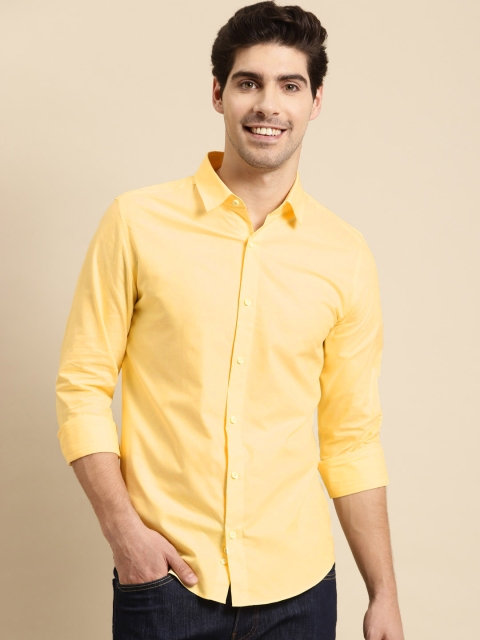 

United Colors of Benetton Men Yellow Pure Cotton Slim Fit Opaque Casual Shirt