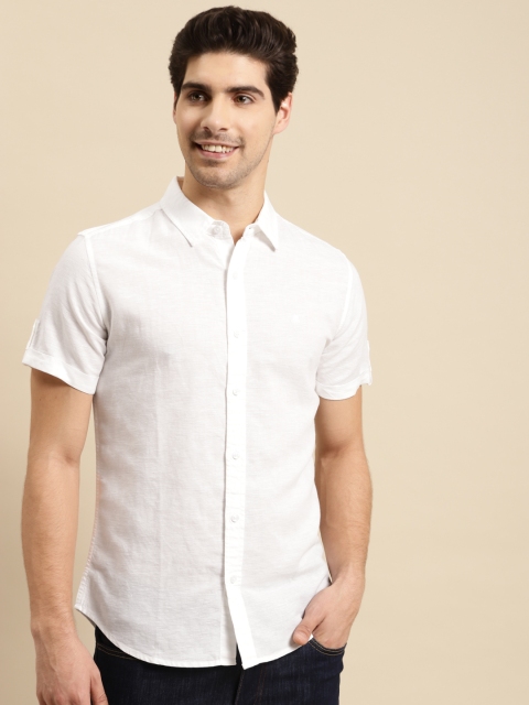 

United Colors of Benetton Men White Slim Fit Opaque Casual Shirt