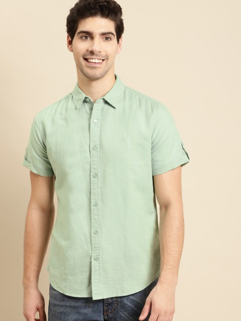 

United Colors of Benetton Men Green Slim Fit Opaque Casual Shirt