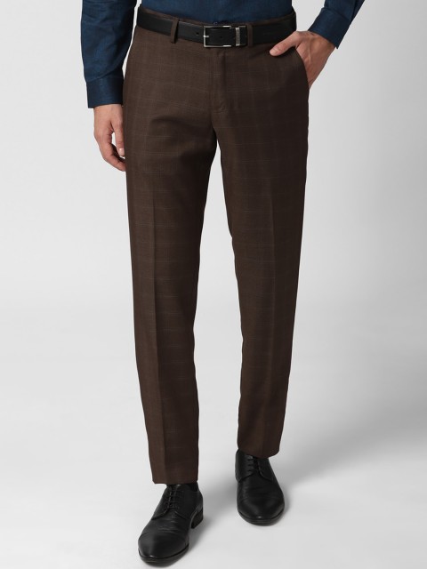

Peter England Elite Men Brown Slim Fit Formal Trousers