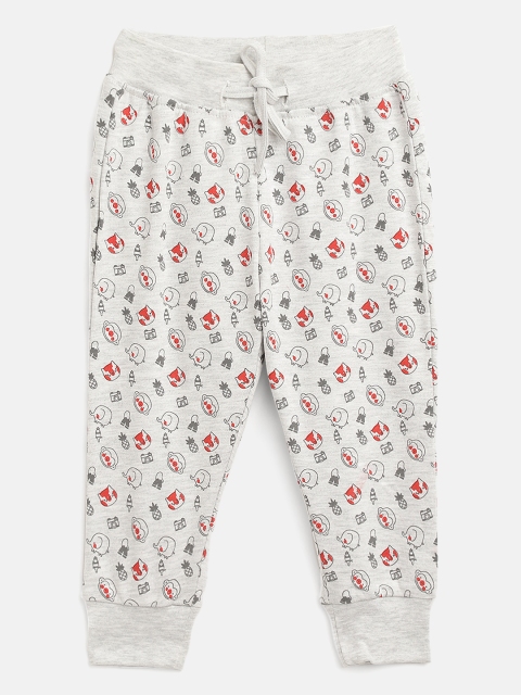 

Gini and Jony Infant Girls Grey Melange & Red Conversational Print Joggers