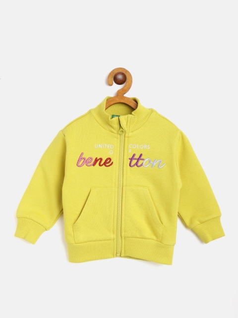 

United Colors of Benetton Girls Lime Green Embroidered Cotton Sweatshirt