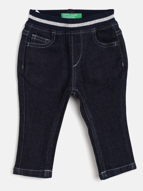 

United Colors of Benetton Girls Navy Blue Slim Fit Stretchable Jeans