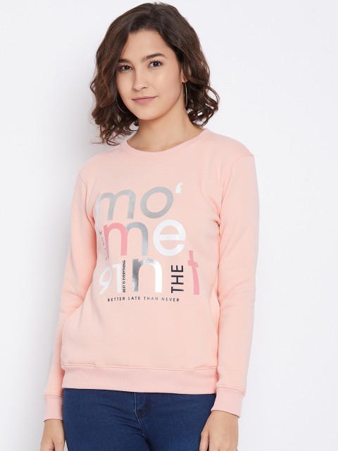 

Octave Women Peach-Coloured Printed Sweatshirt