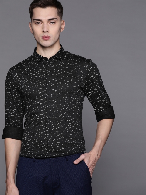 

Louis Philippe Sport Men Black Pure Cotton Slim Fit Printed Casual Shirt
