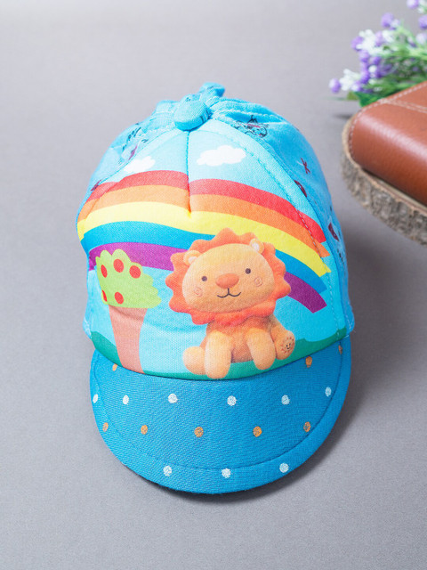 

Golden Peacock Unisex Kids Blue Printed Cap
