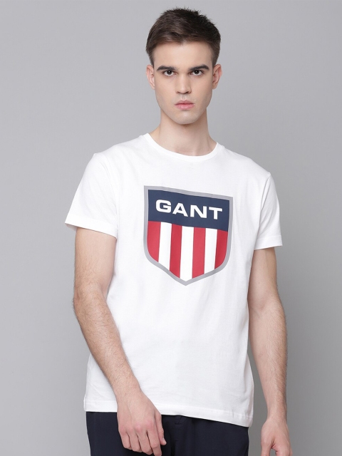 

GANT Men White & Red Typography Printed T-shirt