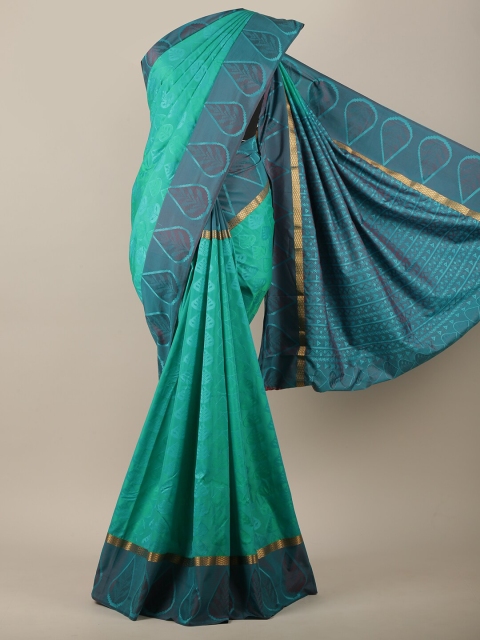 

Pothys Green & Blue Woven Design Art Silk Saree