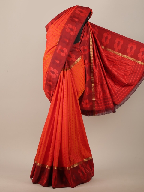 

Pothys Orange & Red Woven Design Art Silk Saree