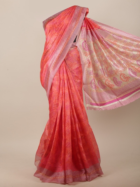 

Pothys Red & Pink Floral Saree