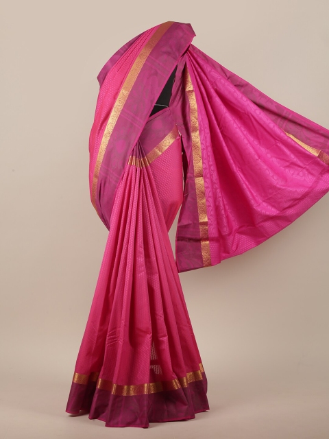 

Pothys Pink & Gold-Toned Woven Design Art Silk Saree