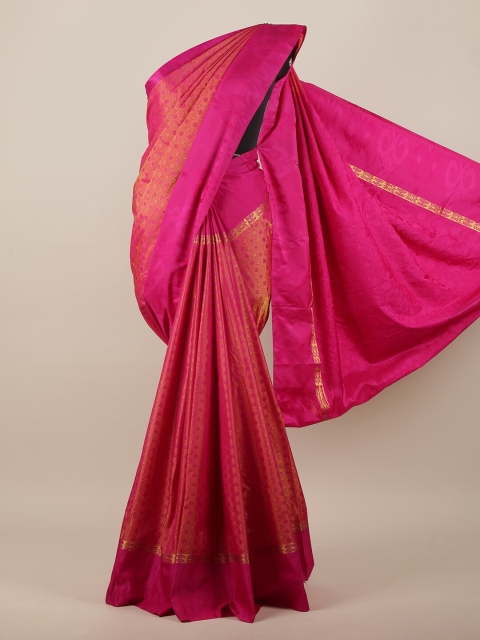

Pothys Pink & Gold-Toned Woven Design Art Silk Saree