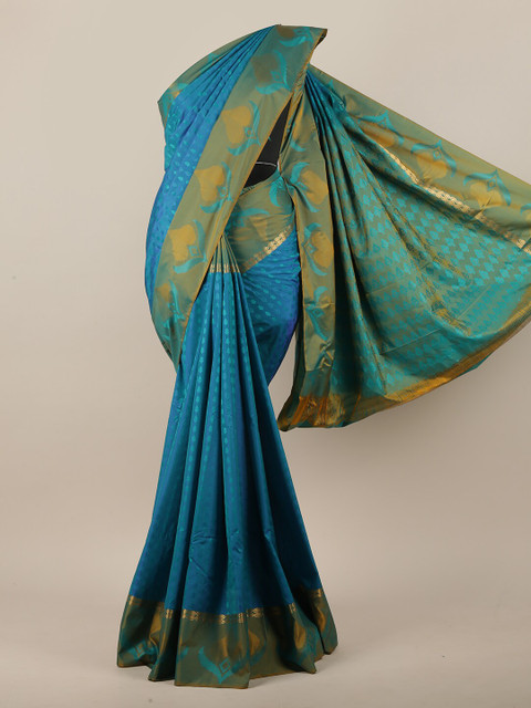 

Pothys Blue & Green Woven Design Art Silk Saree