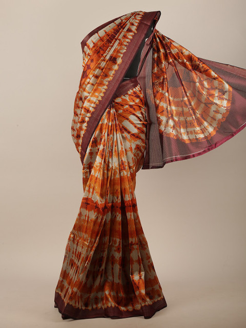 

Pothys Orange & White Tie and Dye Saree