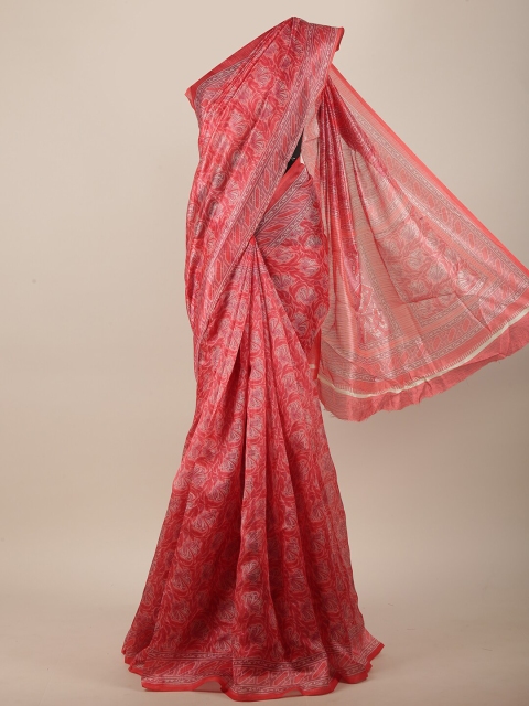 

Pothys Pink & Grey Floral Saree