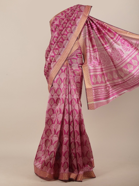 

Pothys Pink & Beige Ethnic Motifs Saree