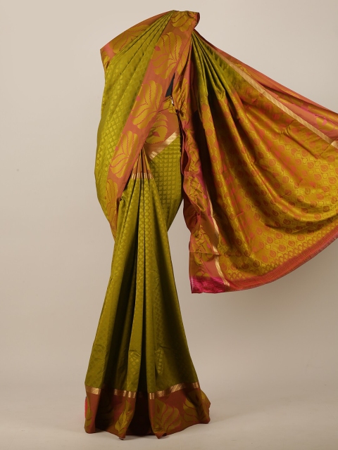 

Pothys Green & Brown Woven Design Zari Art Silk Saree