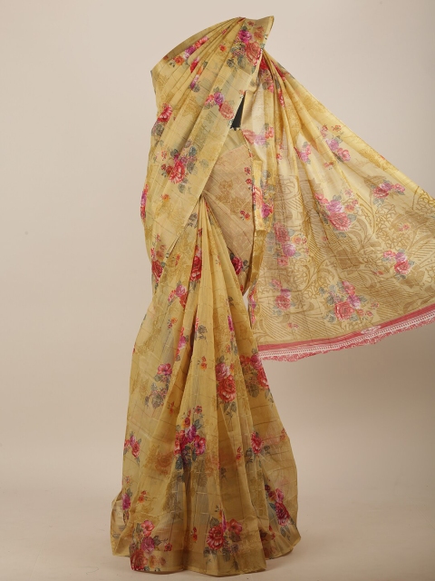 

Pothys Yellow & Red Floral Saree