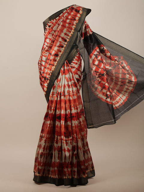 

Pothys Red & Black Tie and Dye Saree