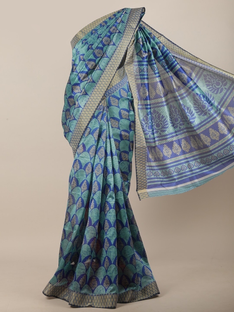 

Pothys Blue & Beige Ethnic Motifs Saree