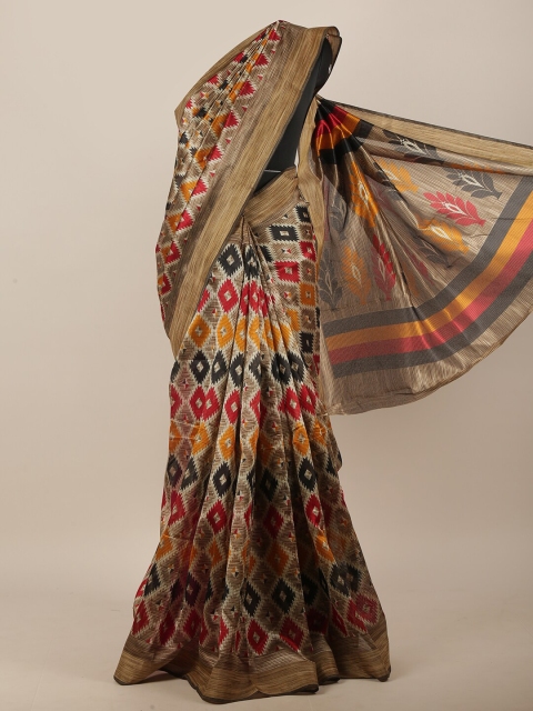 

Pothys Multicoloured Cotton Blend Saree, Multi