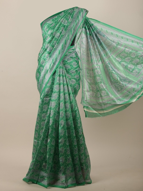 

Pothys Green & Grey Floral Printed Saree